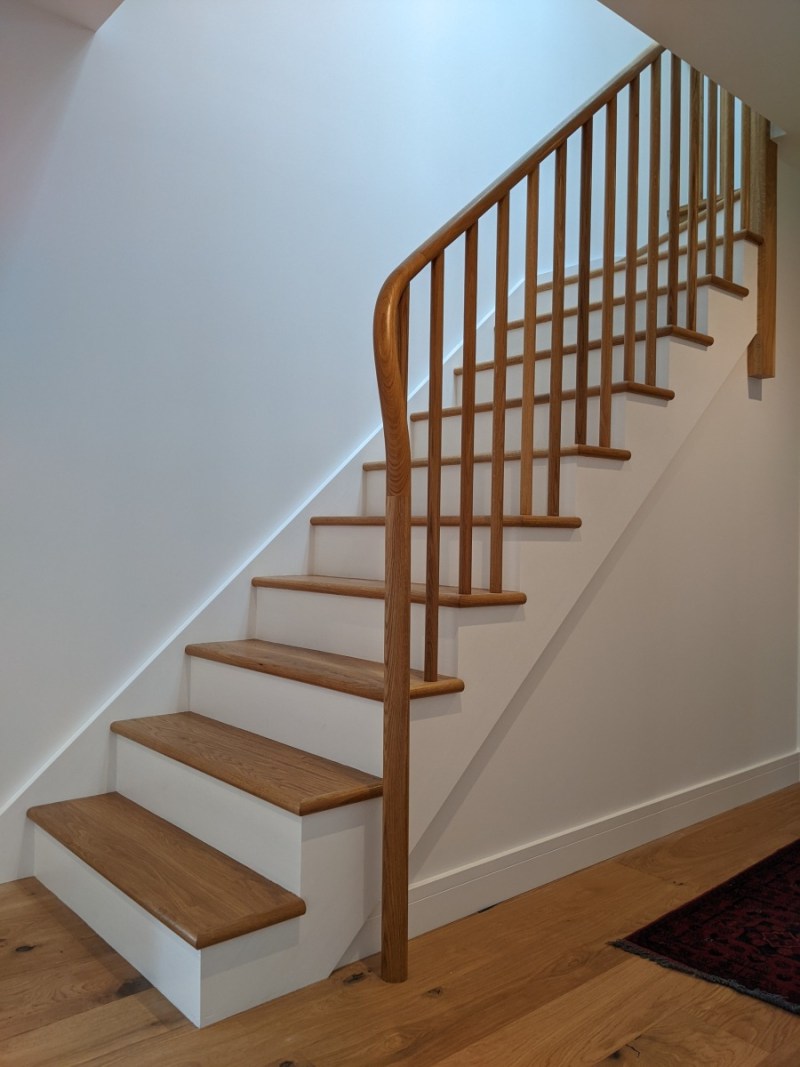 Timber Handrail Drop End for Feature Staircase | Haldane UK
