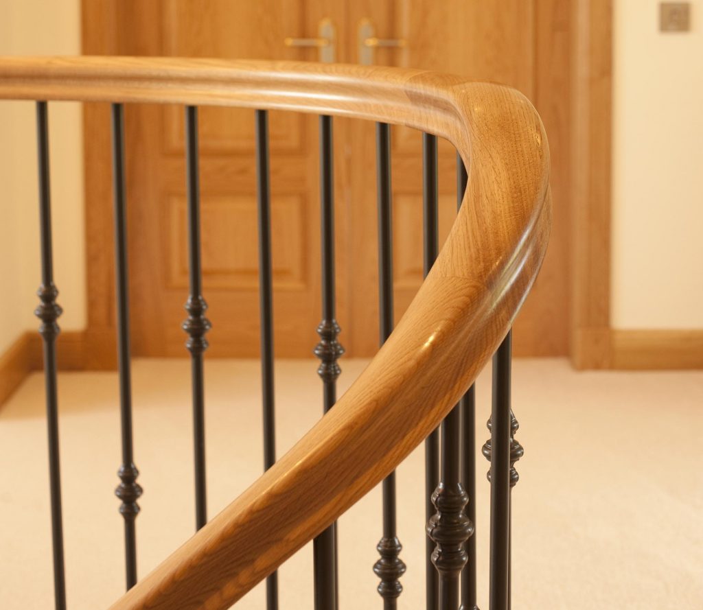 Oak Handrails on Bespoke Staircase