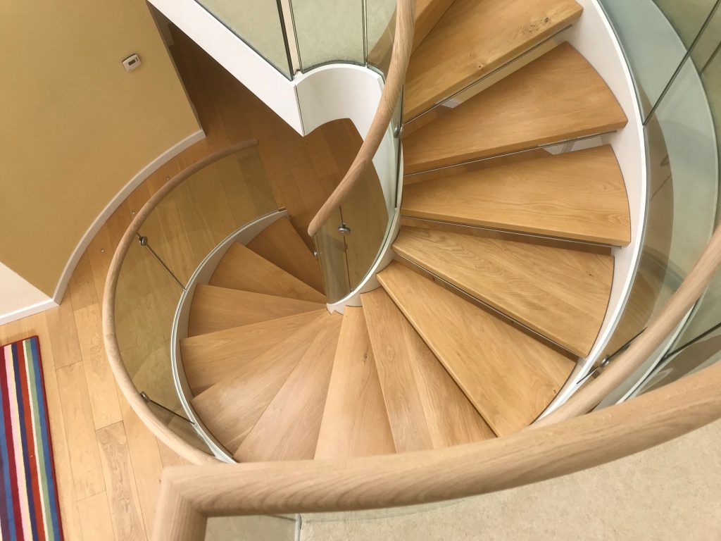 Spiral Stair Oak Handrail